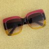 Oversized Square 70s Style Sunglasses Glitter Frame