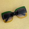 Oversized Square 70s Style Sunglasses Glitter Frame