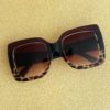 Oversized Square 70s Style Sunglasses Glitter Frame