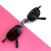 Gun Metal 90s Retro Rectangular Sunnies BAZ