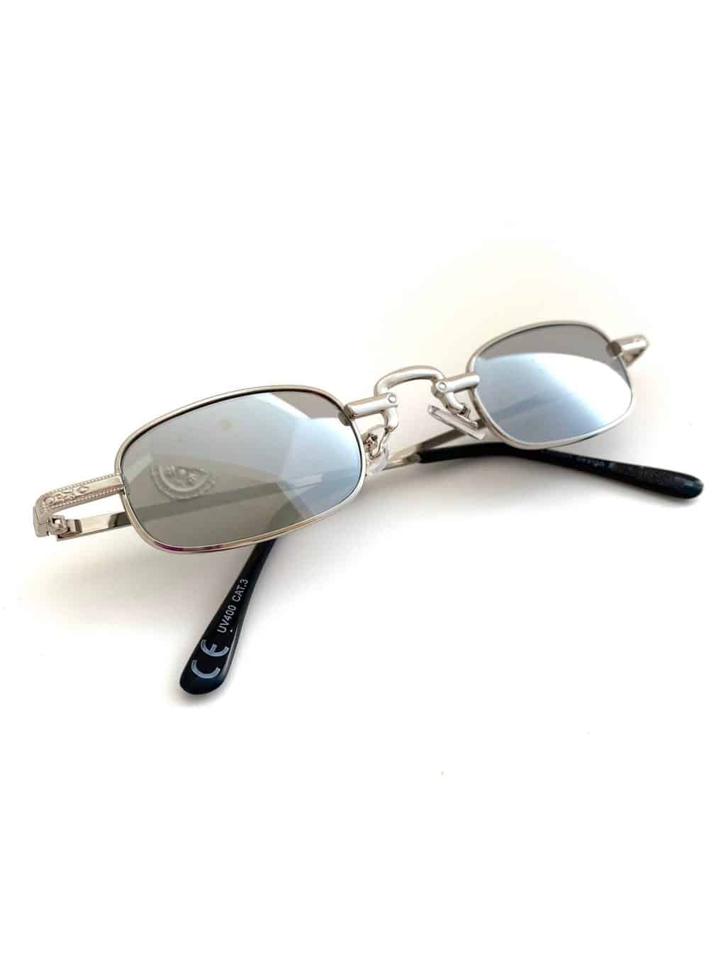 Silver 90s Retro Rectangular Sunnies BAZ