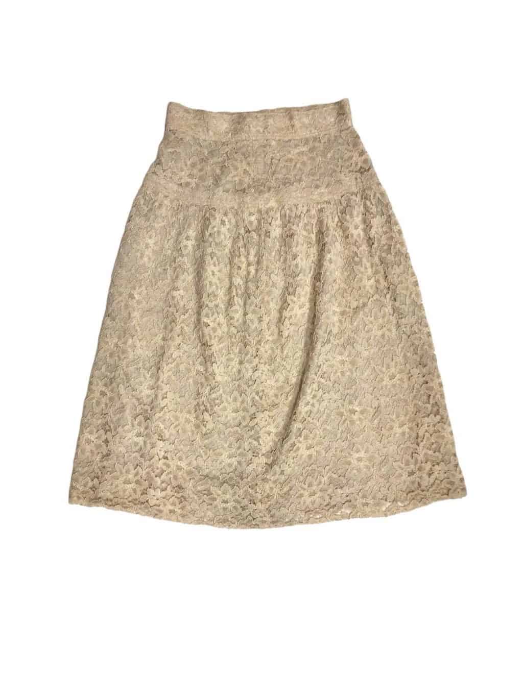 1970s vintage lace midi skirt, handmade - Small / W25.5