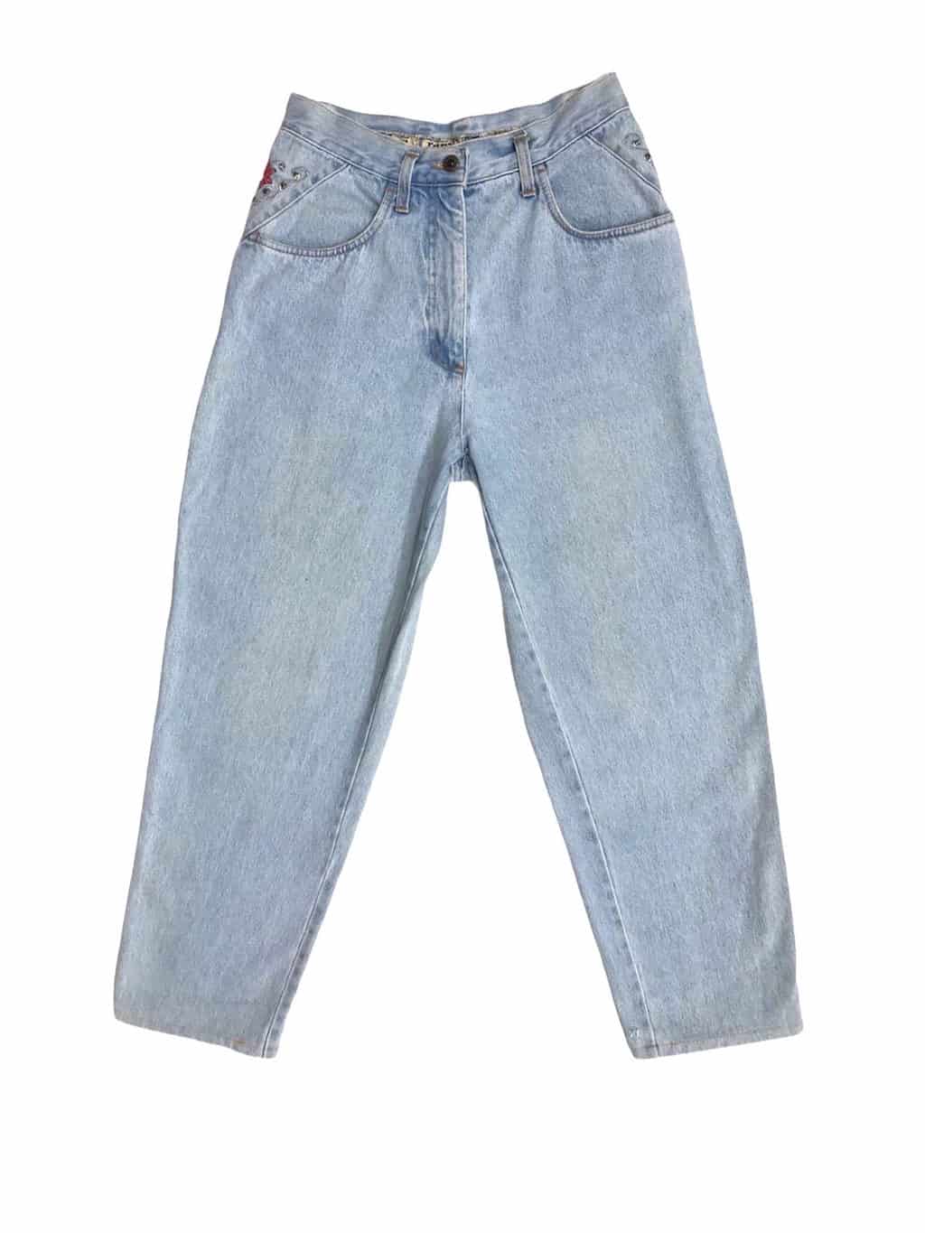 Vintage embroidered high-waist mom jeans - W28 x L27 - Image 2