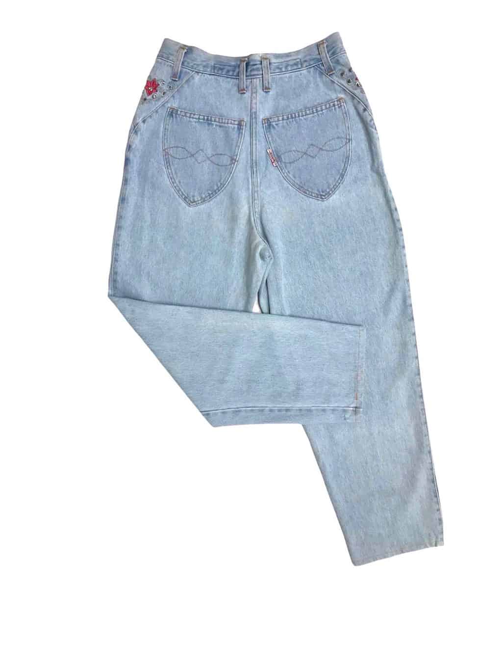 Vintage embroidered high-waist mom jeans - W28 x L27 - Image 3