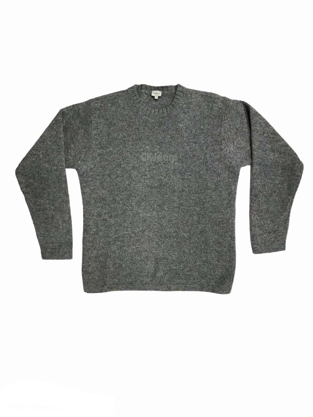 Calvin Klein Lambswool Knitted Jumper Grey CK Logo - L - St Cyr Vintage