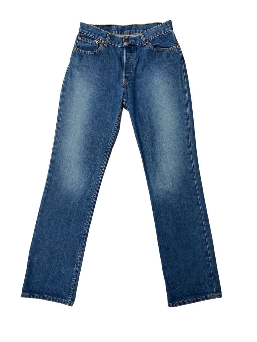 Vintage Levis 575 denim jeans in mid-blue wash, straight leg - W30 x ...