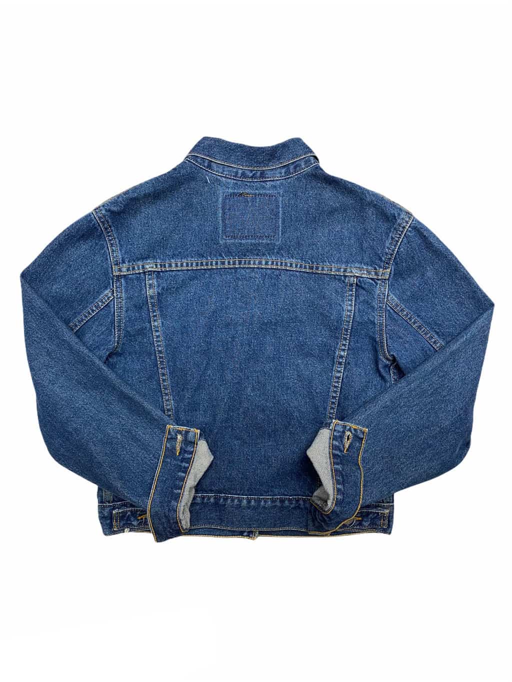 80s Vintage Levis Trucker Jean Jacket Dark Blue Denim Womens MIS S - S - St  Cyr Vintage