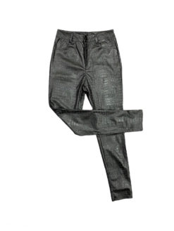 Y2K faux leather trousers in shiny black, slim fit - W25 L27.5