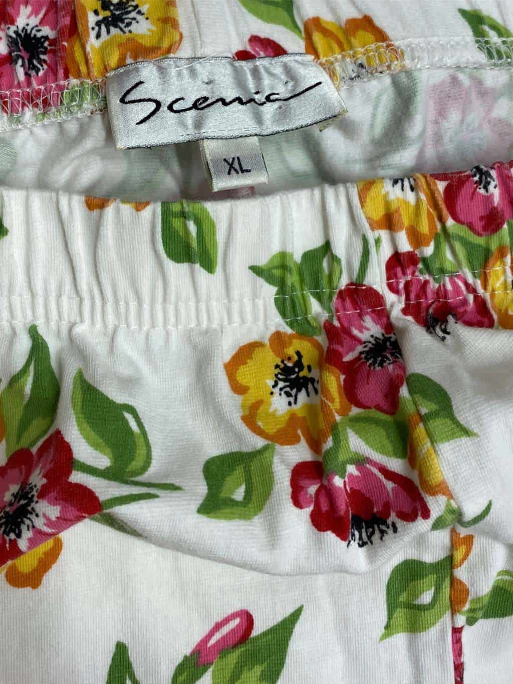Vintage 90s Bright Floral Pattern Leggings white Pink Green Flowers - XL - Image 5