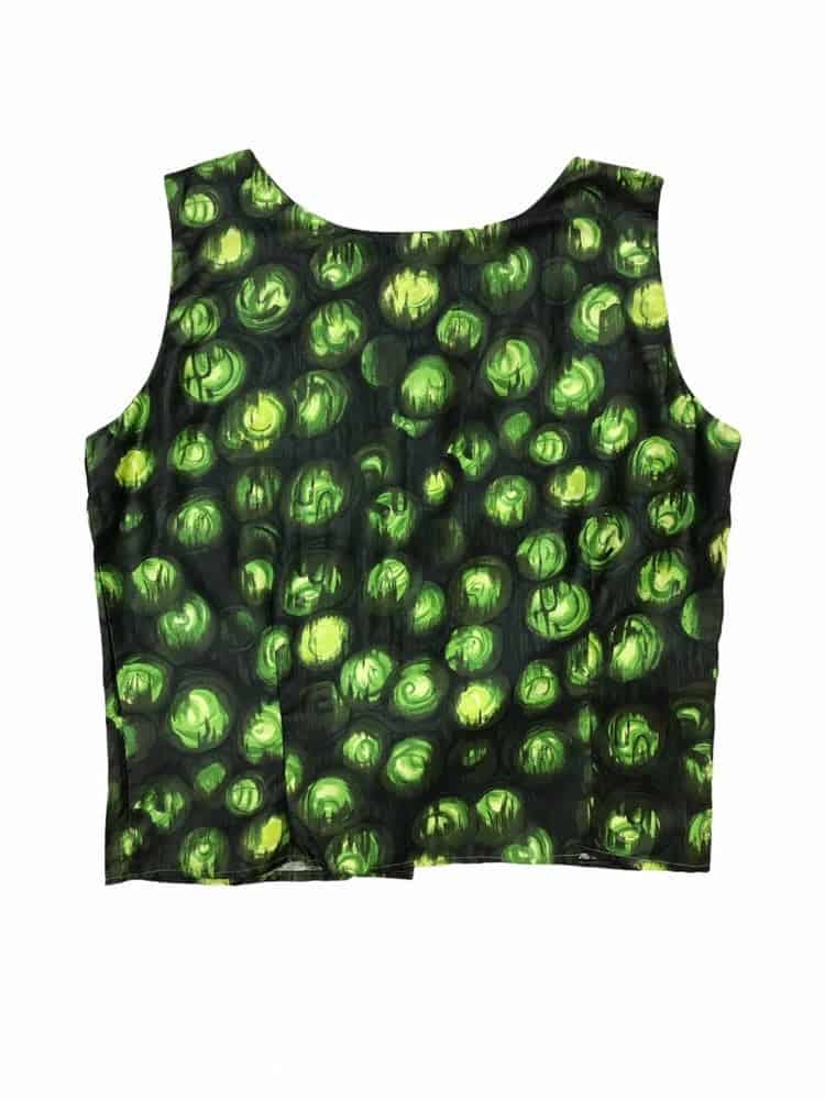 50s Vintage Sleeveless Button Through Top in Green - Size 16 - Large - Image 4