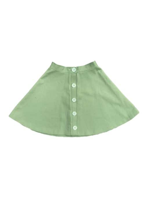 70s Vintage Mini Skirt Sage Green with High Waist Large 70s Style Button Detailing - Size Women's S