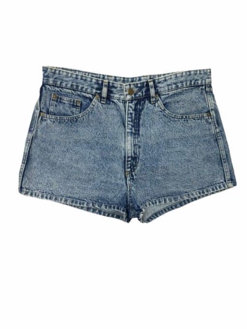 90s Vintage High Waist Acid Wash Denim Shorts - W36