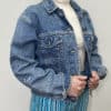 Blue Wrangler Vintage Denim Jacket Cropped Length Light Stonewash 90s 80s Womens - Size UK Medium