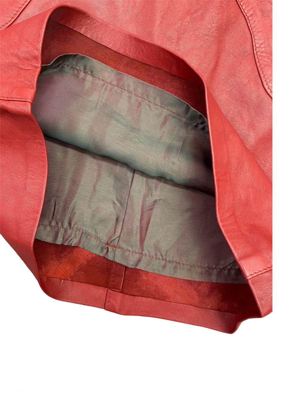 Dark red vintage leather pencil skirt - Small - Image 4