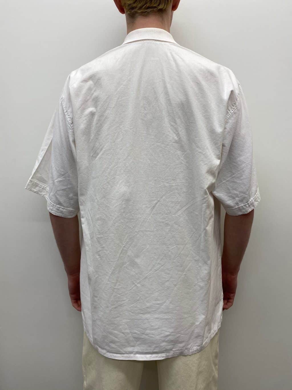 Mens Vintage Polo Shirt White with Epic Neon Surfboard Beach Design - XXL - Image 6