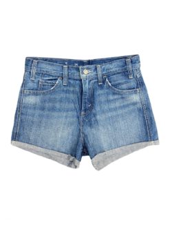 Vintage Women's Levis Blue Denim Shorts in Mid Wash - Size S / M