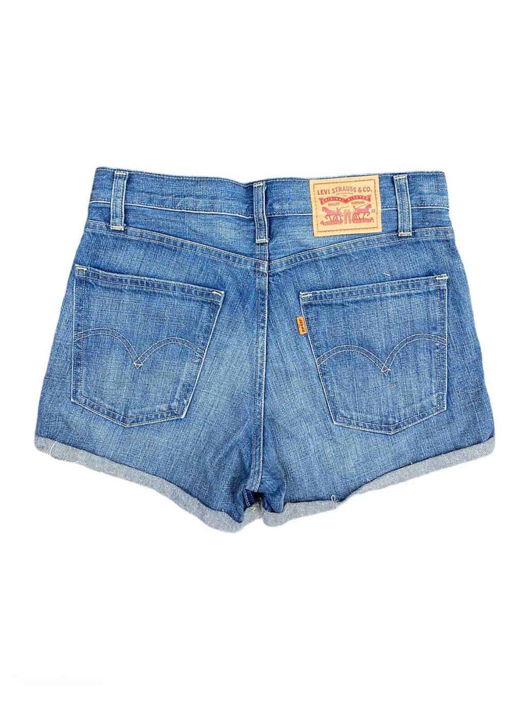 Women's Vintage Levis Denim Shorts in Mid Wash Blue - S / M - St Cyr Vintage