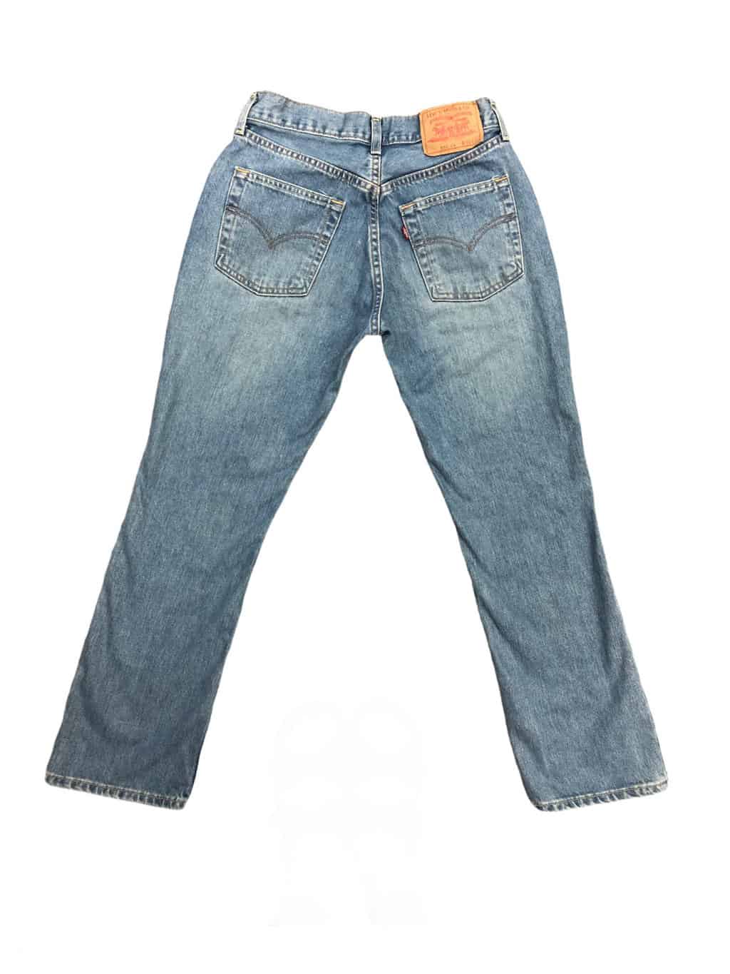 Vintage 90s Levis 535 straight leg jeans in light / mid-blue - W28 x L28 - Image 4