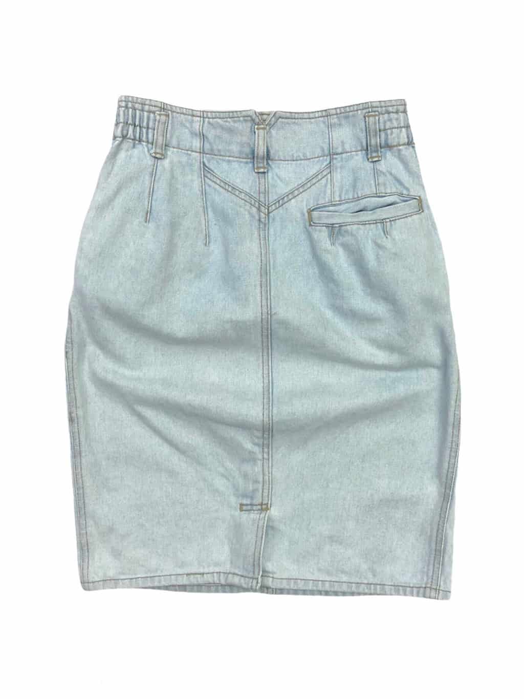 High waist bleached denim pencil skirt with pockets - S - Image 2