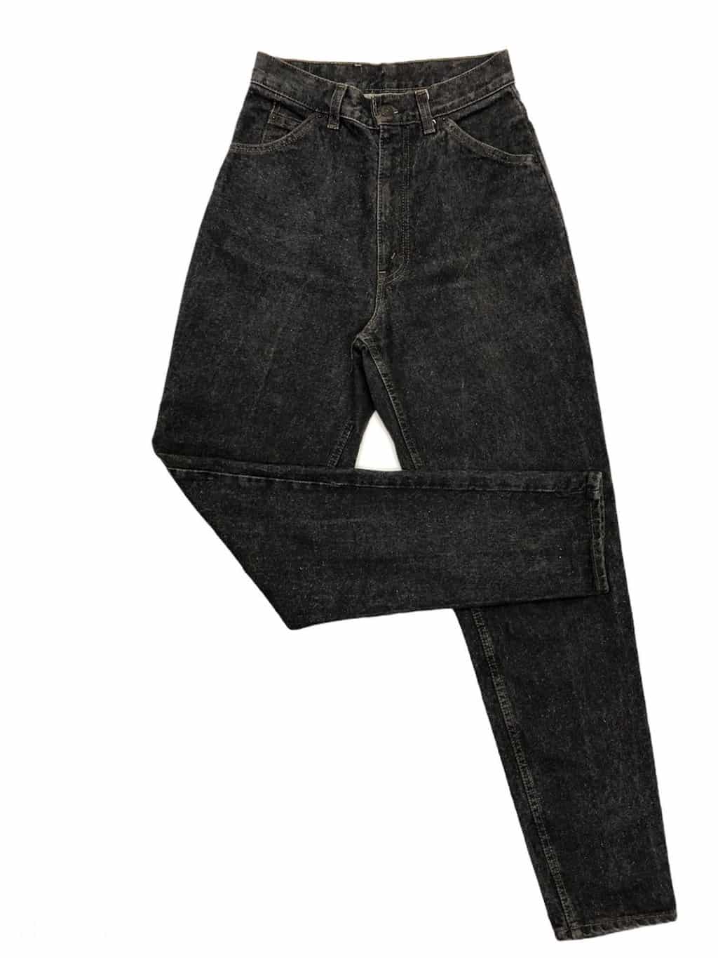 Vintage 1980s womens rare 961 Levis high rise jeans in charcoal grey with  silver tab - W26 x L32 - St Cyr Vintage