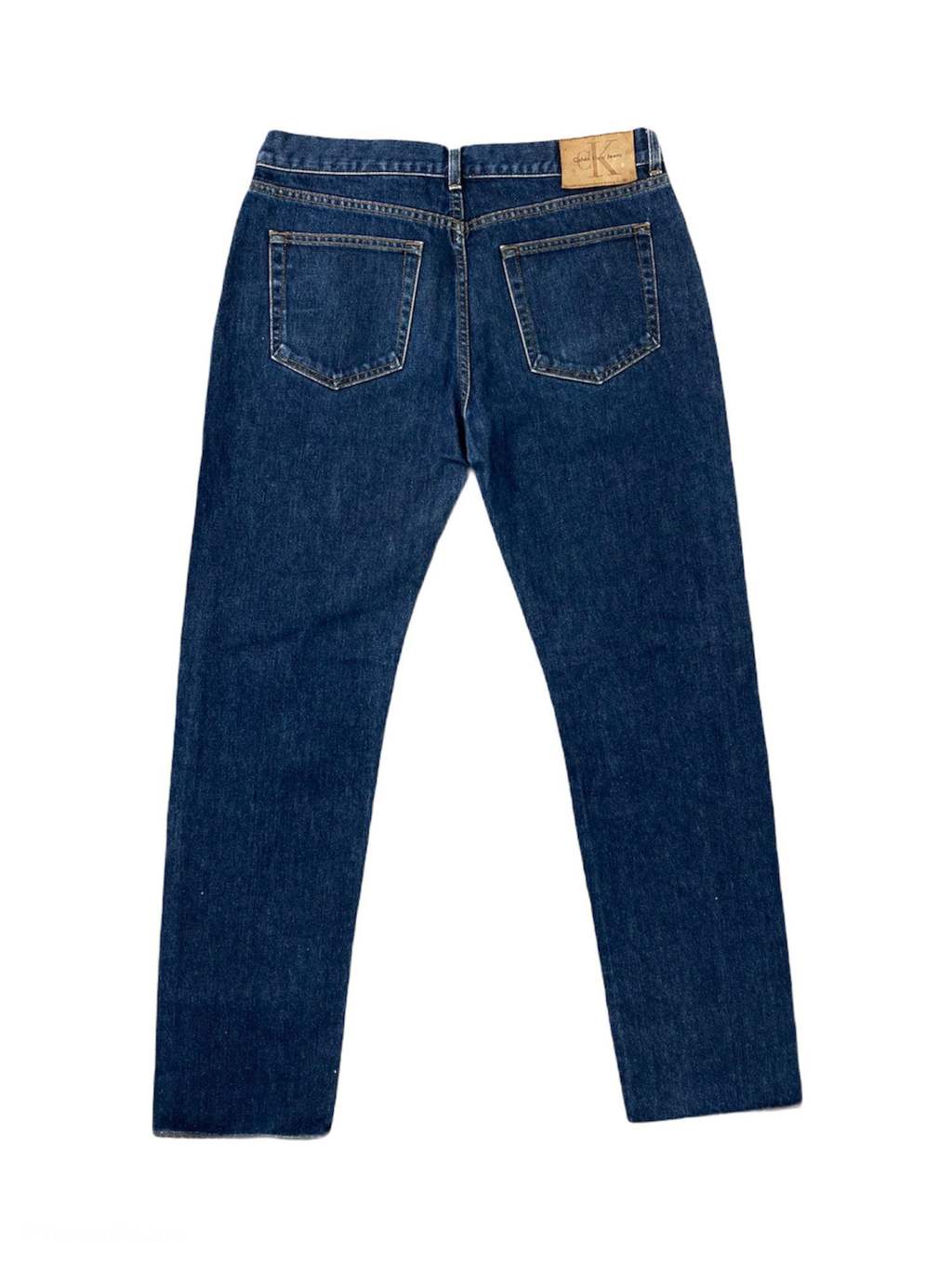 Vintage 1990s dark blue Calvin Klein straight leg jeans - W34 x L32 - Image 4