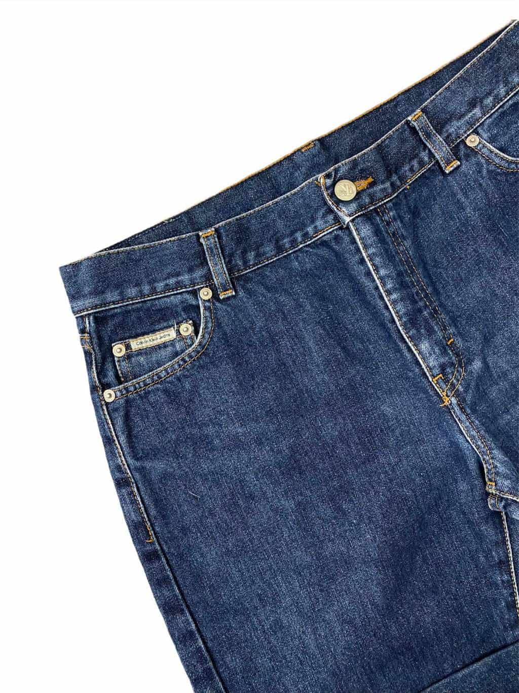 Vintage 1990s dark blue Calvin Klein straight leg jeans - W34 x L32 - Image 5