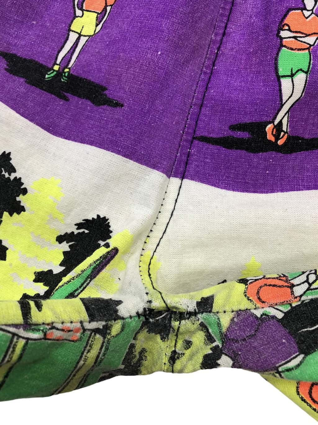 90s Vintage Multicoloured Neon Surf Shorts with Bold Golf Motif Adults / Kids - XS - Image 5