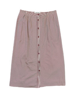 Jaeger vintage maroon and white striped midi skirt - S/M