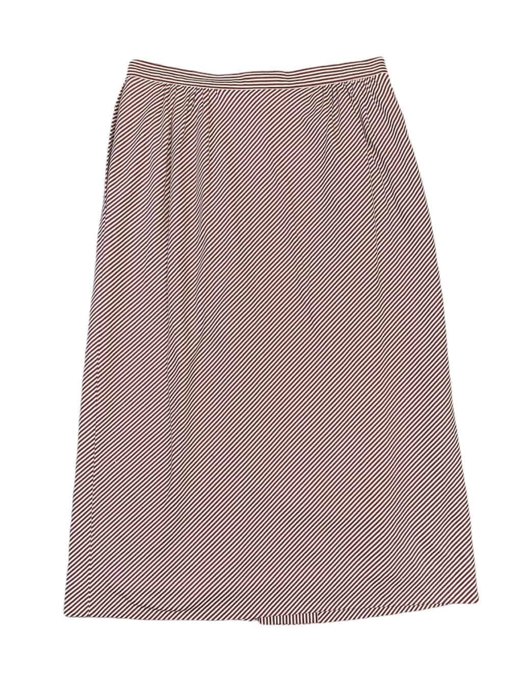 Jaeger vintage maroon and white striped midi skirt - S/M - Image 2