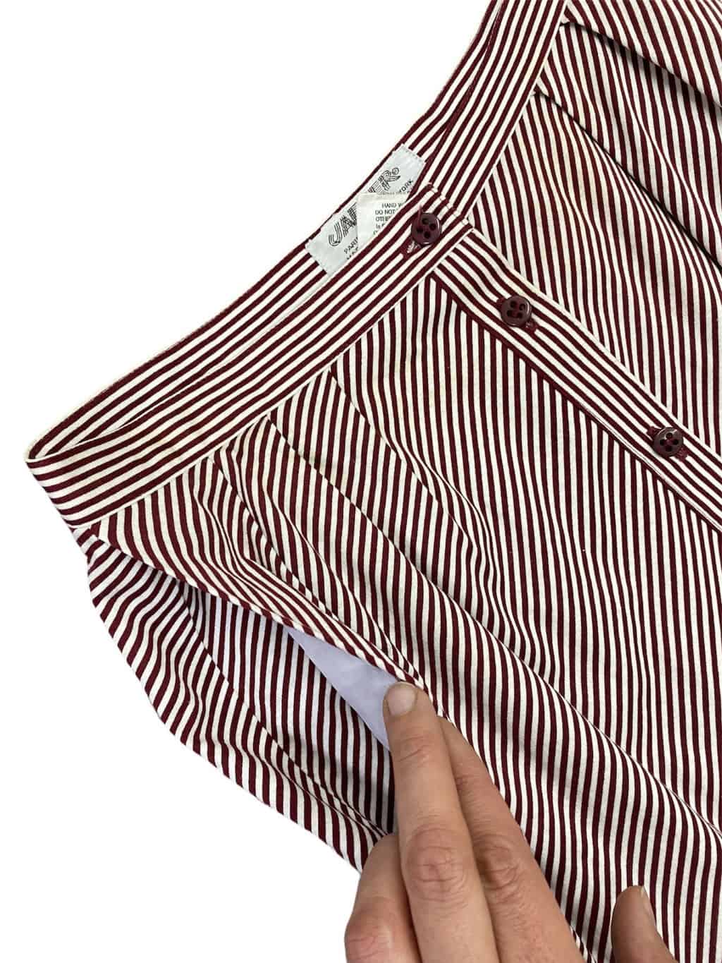 Jaeger vintage maroon and white striped midi skirt - S/M - Image 3