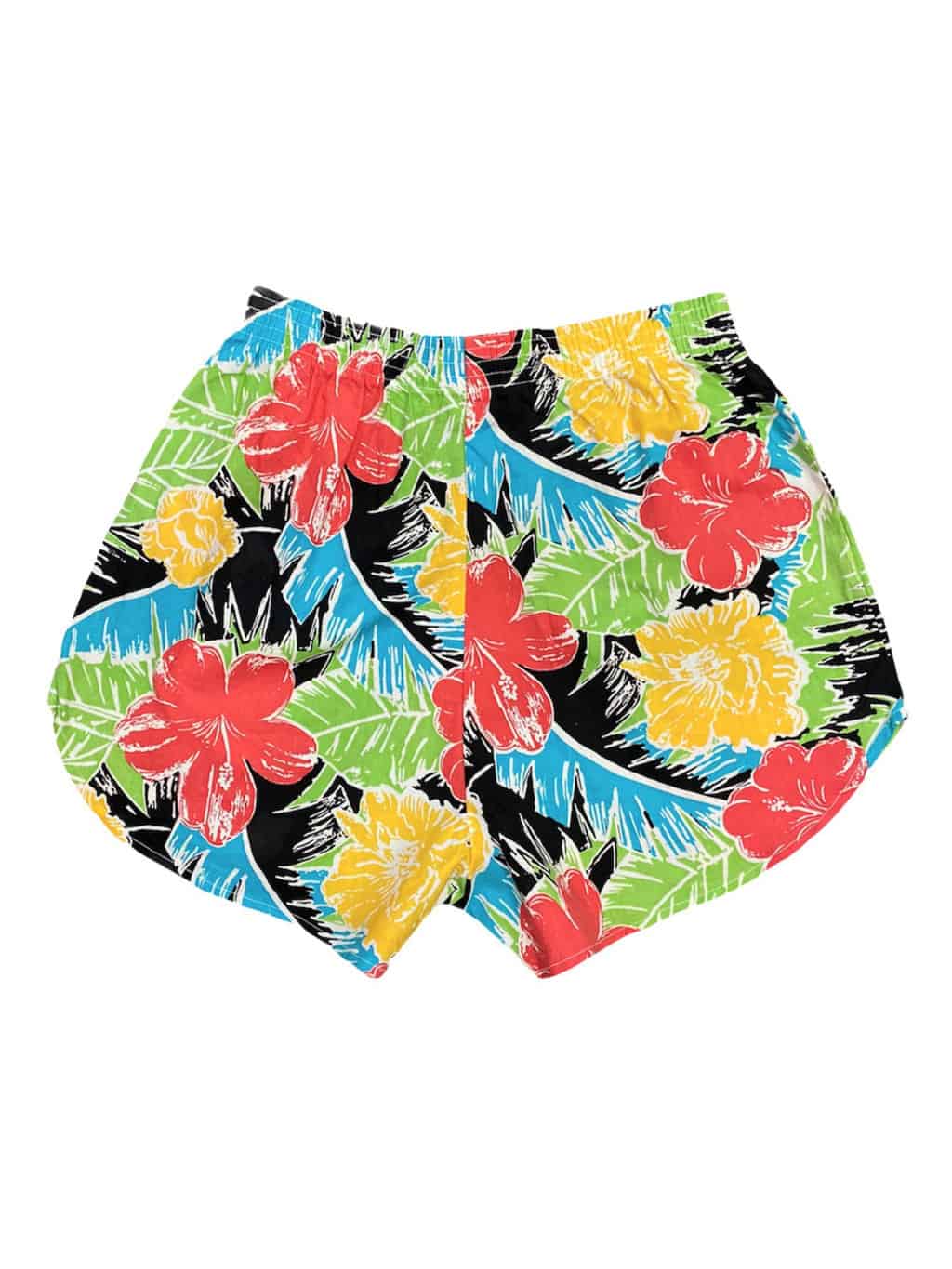 Women's Bold Hawaiian Leaf and Hibiscus Flower Multicolour Print Shorts with Elasticated Waist - M - Image 3