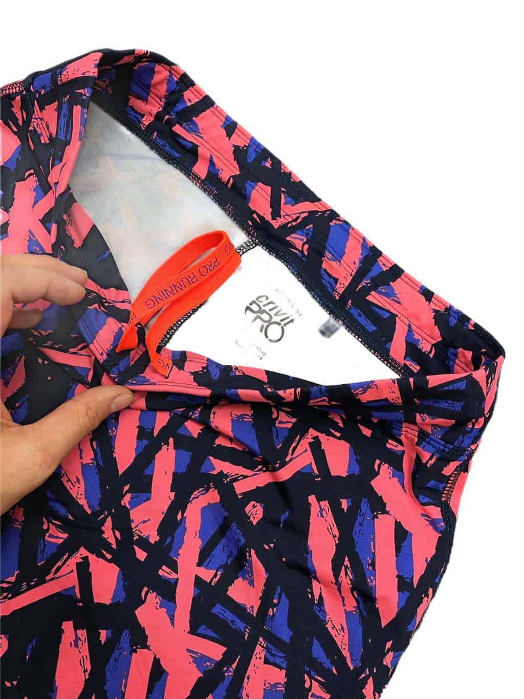 Women's Bright Pink Abstract Print Running Leggings with High Rise and Reflector Strips - M - Image 3