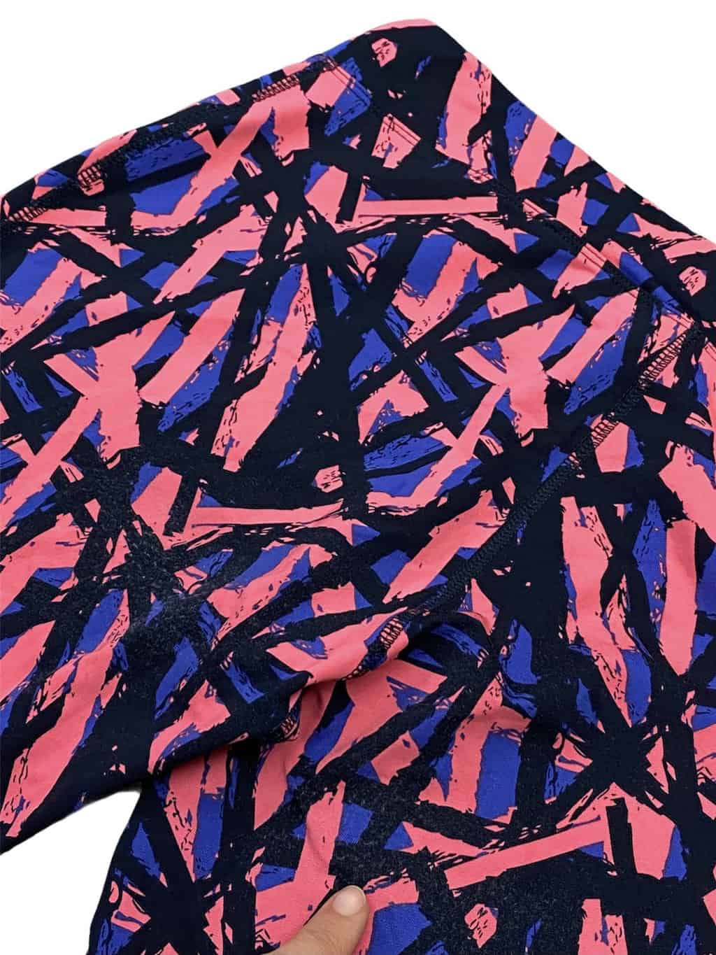 Women's Bright Pink Abstract Print Running Leggings with High Rise and Reflector Strips - M - Image 4