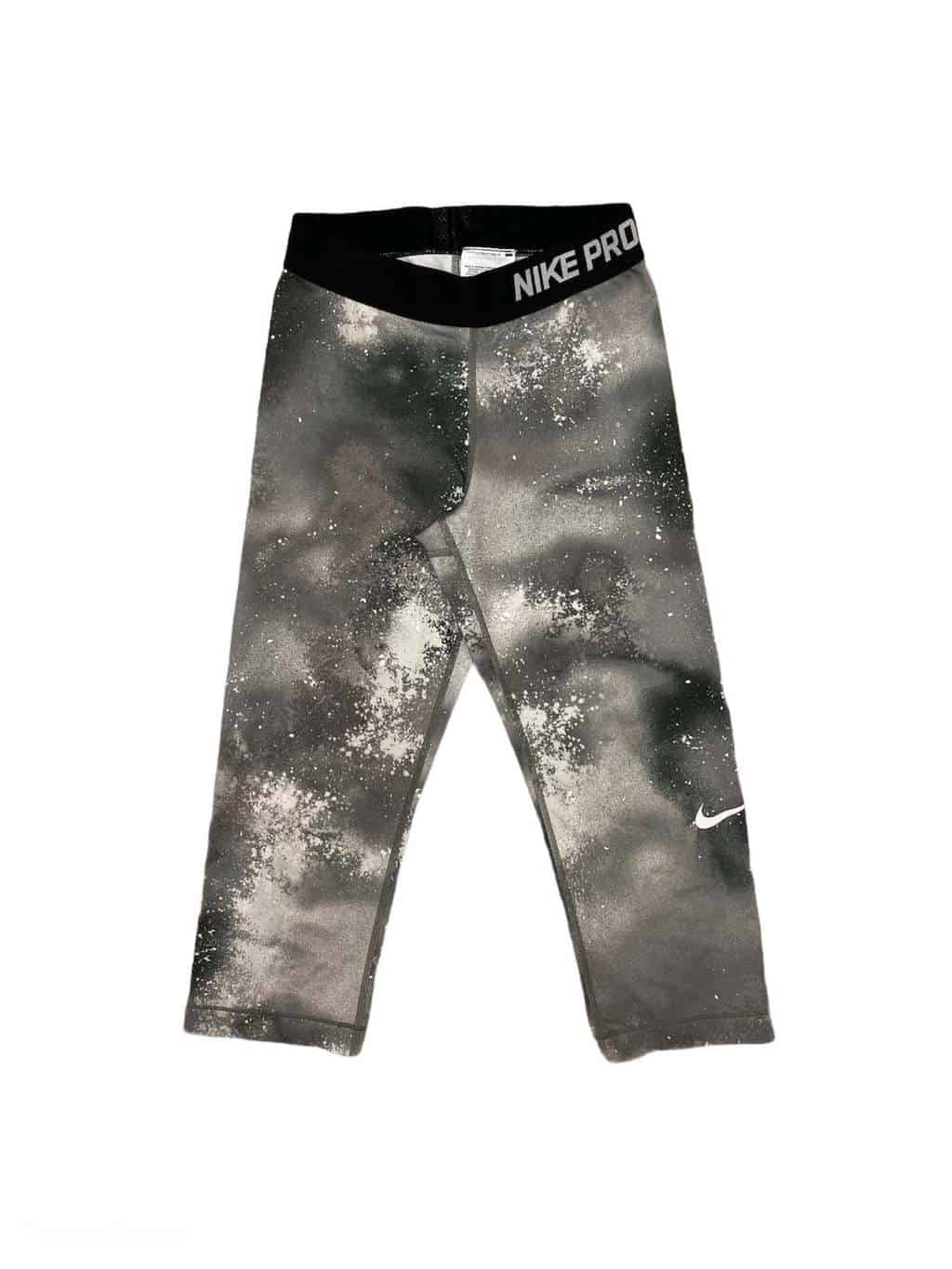 Women's Cropped Nike Pro 3/4 Capri Sports Leggings in Grey and White Galaxy  Design - XS - St Cyr Vintage