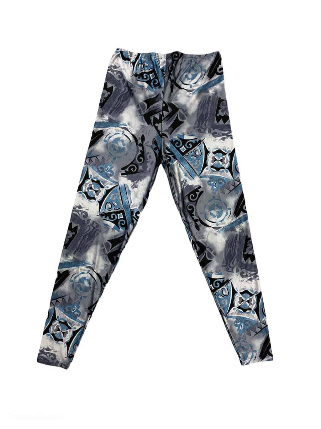 Women's Vintage 80s Abstract Patterned Full Length Sports Leggings