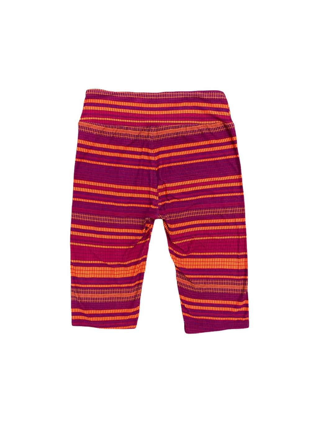 Women s Vintage 90s Pink and Orange Geometric Pattern High Rise Long Cycling Shorts S M