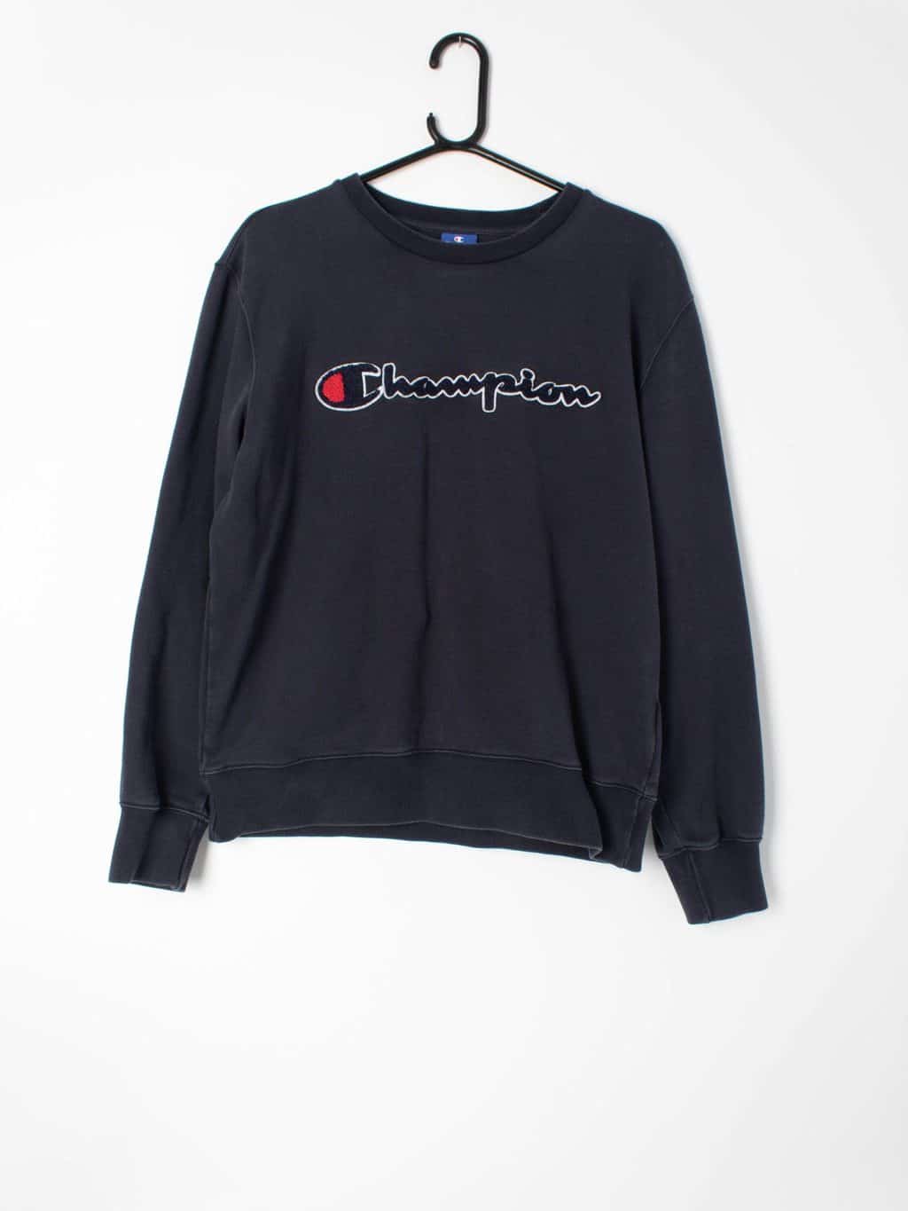 Mens vintage Champion sweatshirt towelling embroidery logo M - Vintage