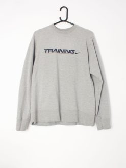 Mens grey Dri-Fit Nike training round neck pullover top sweatshirt - L