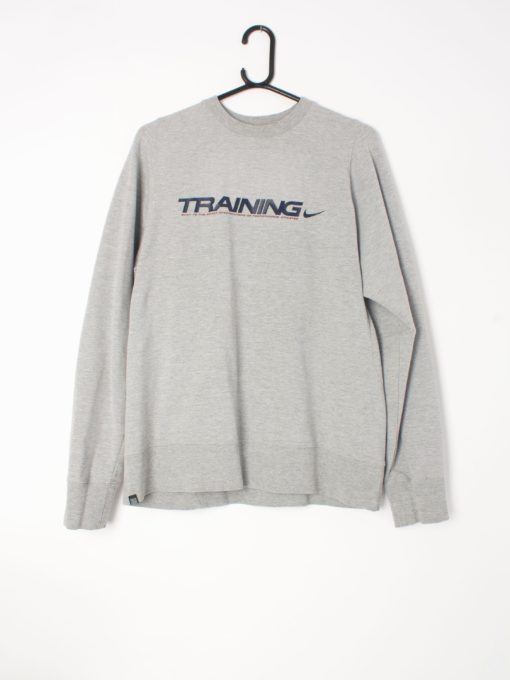 Mens grey Dri-Fit Nike training round neck pullover top sweatshirt - L