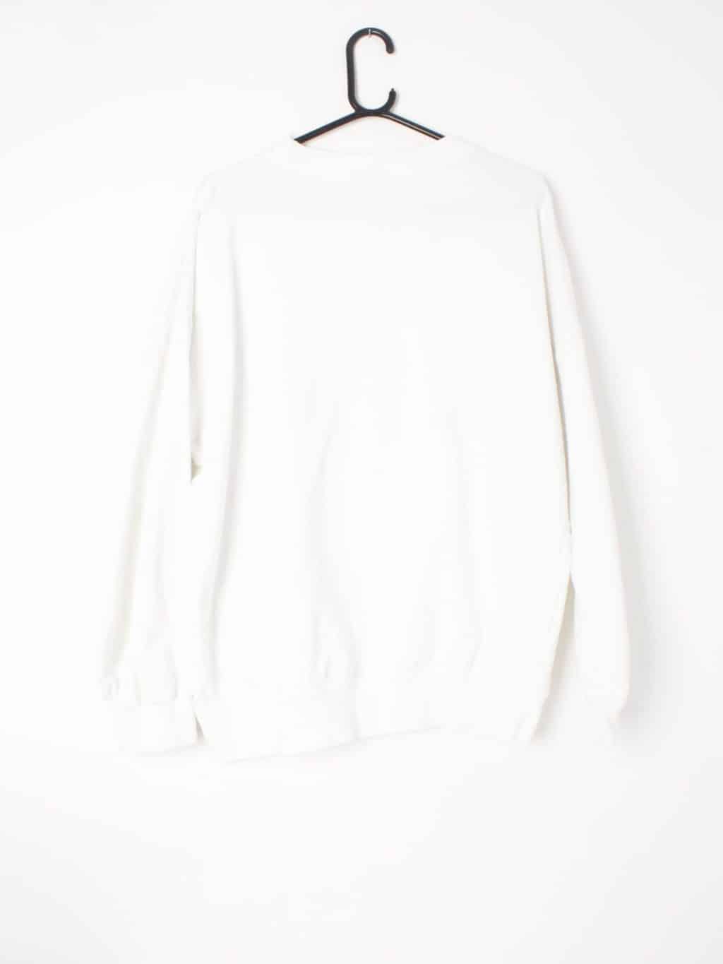 90s Mens vintage white crewneck sweatshirt with graffiti motif - L / XL - Image 3