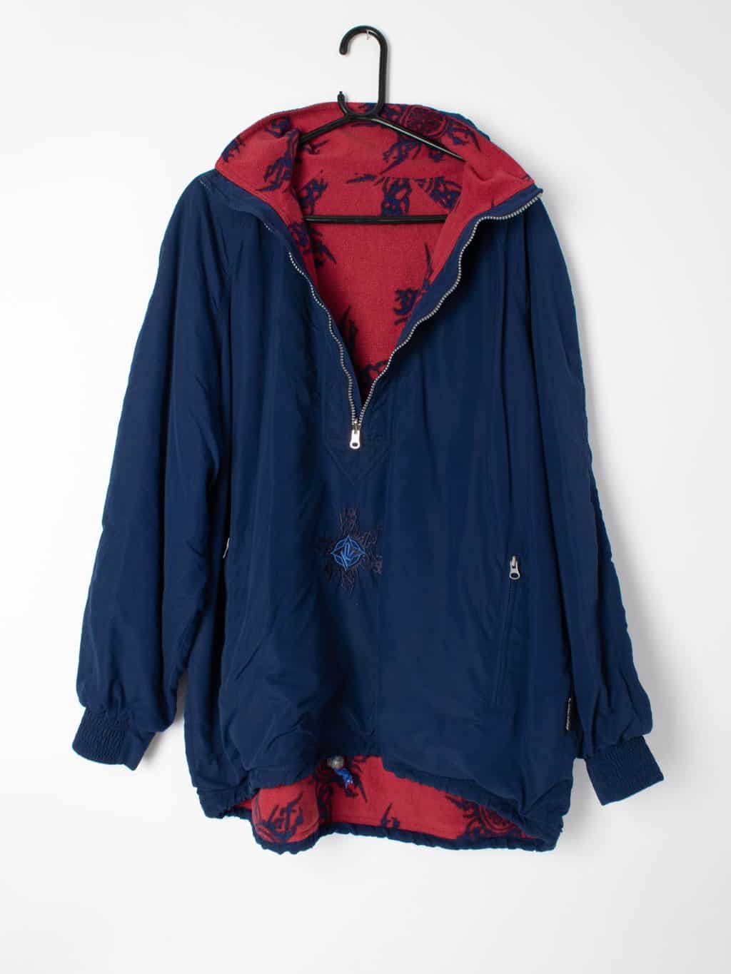 Mens vintage Brid'n'Tech reversible quarter zip track jacket with fleece lining - 2XL - Image 2