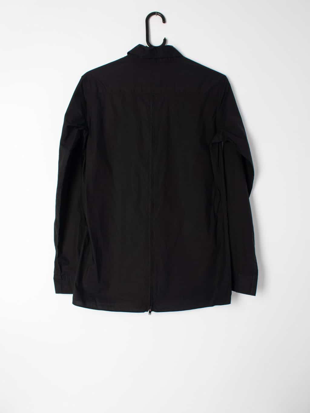 Womens Y-3 Yohji Yamamoto black fitted shirt with neon pink underlay - S / M - Image 4