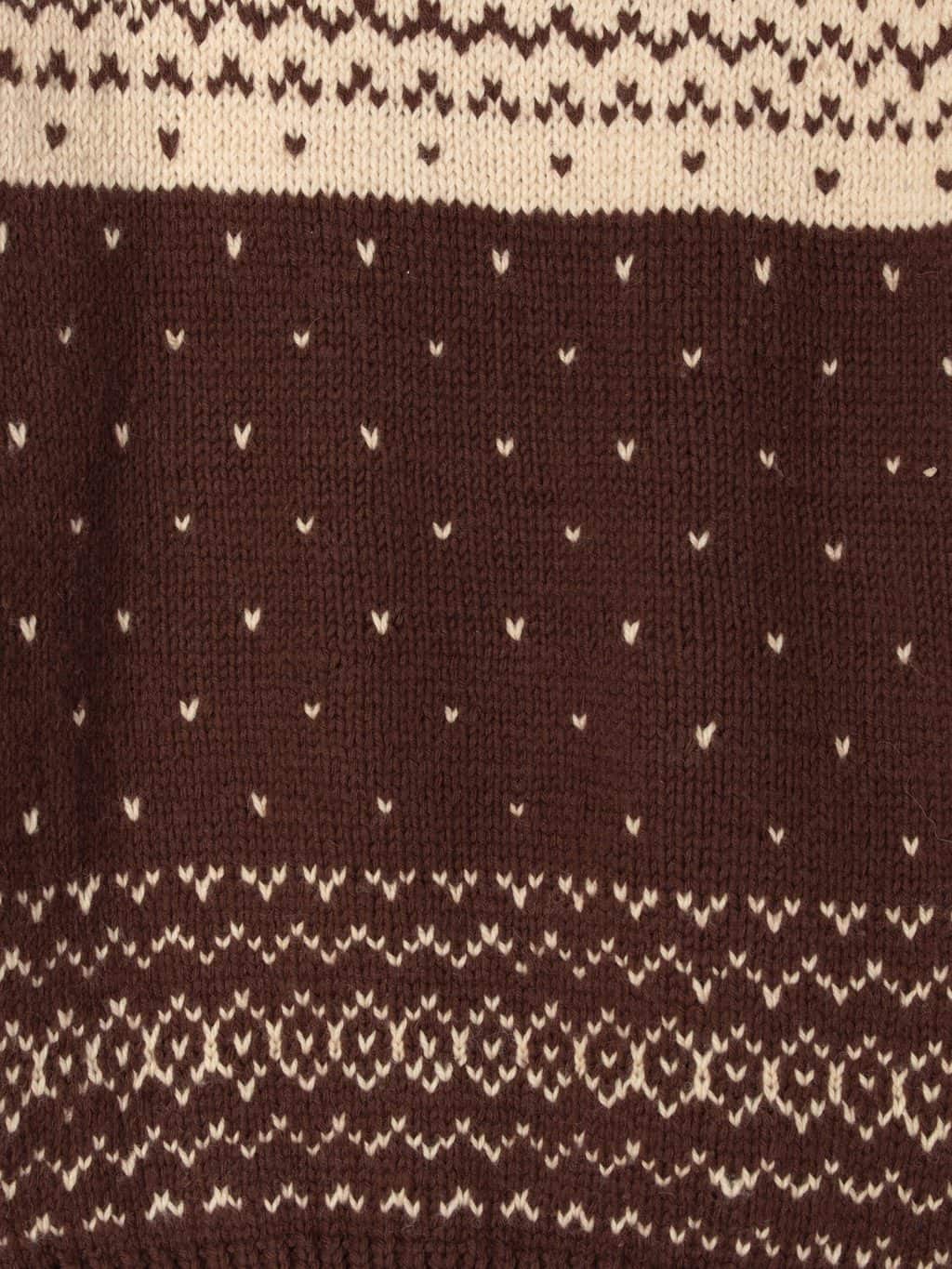 Womens vintage 1970s hand-knitted wool jumper with boat neck, love heart pattern - Medium / Large - Image 2