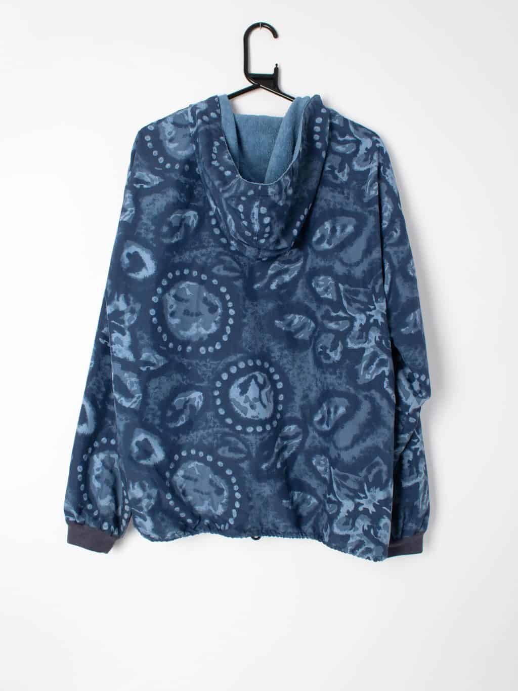 90s Unisex hooded reversible windbreaker jacket with full zipper and towelled lining - L / XL - Image 3