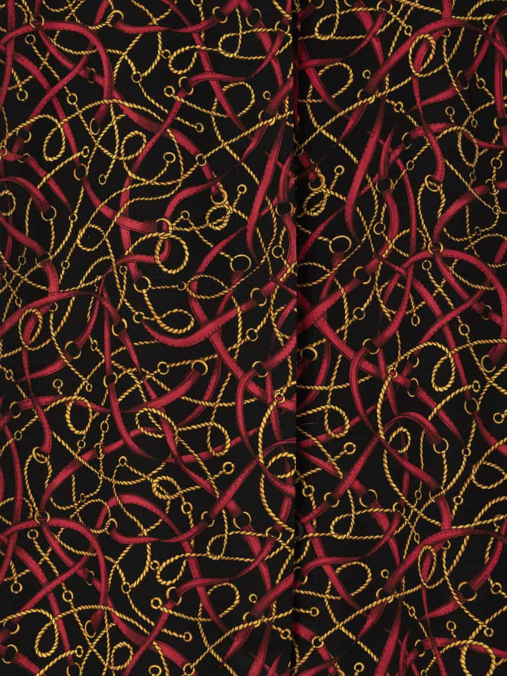 1980s blouse with chain print in red and gold - Extra L - Image 2