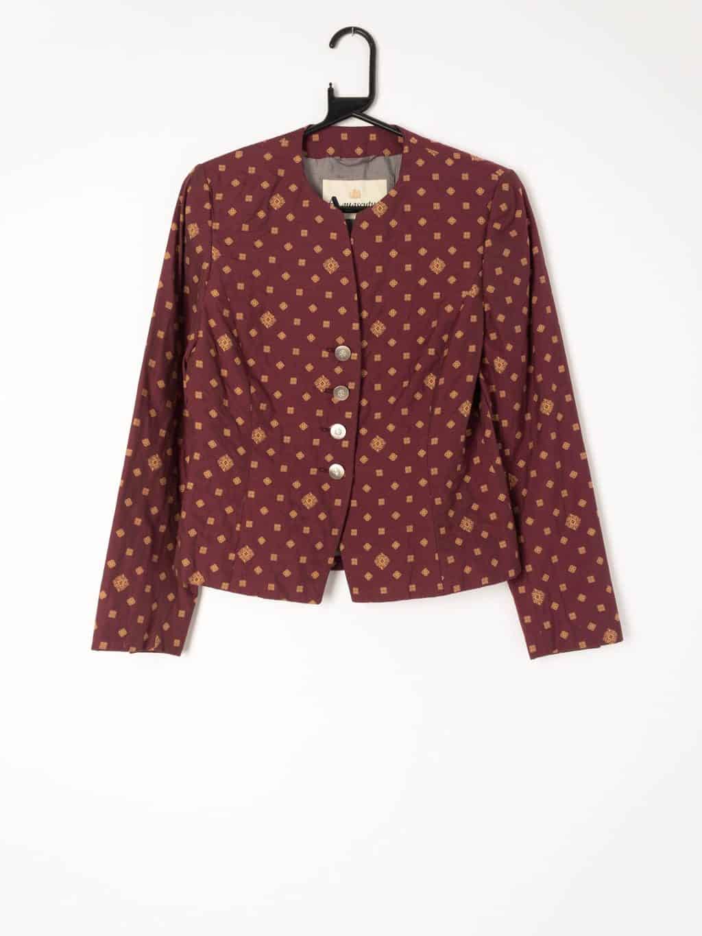 Womens vintage Aquascutum of London fitted jacket with embroidered pattern - Small / Medium