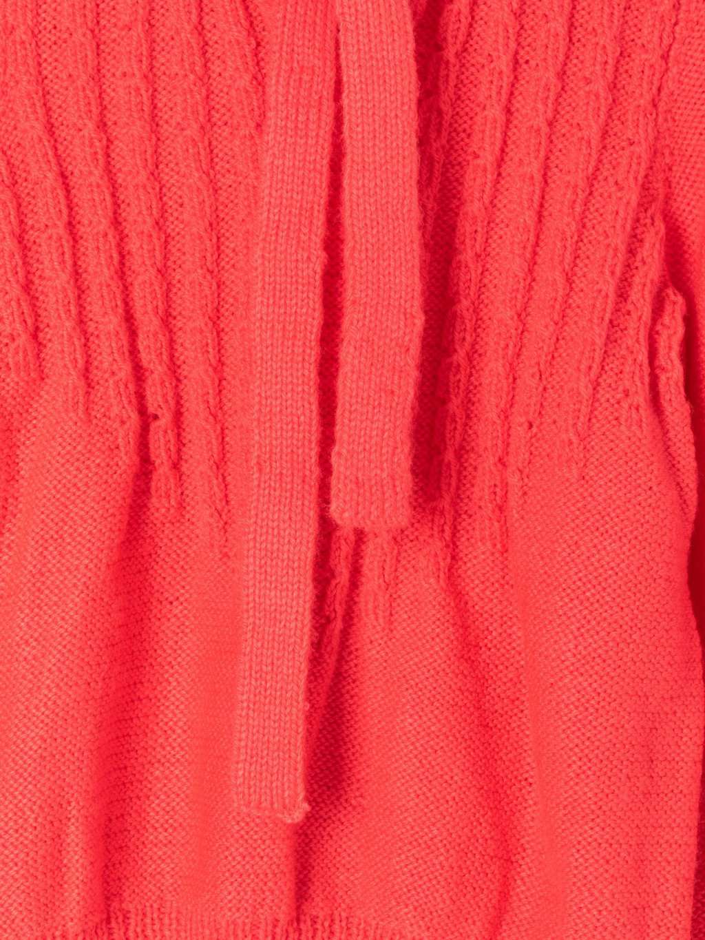 Womens vintage salmon pink hand-knitted jumper with keyhole neckline - Small / Medium - Image 2