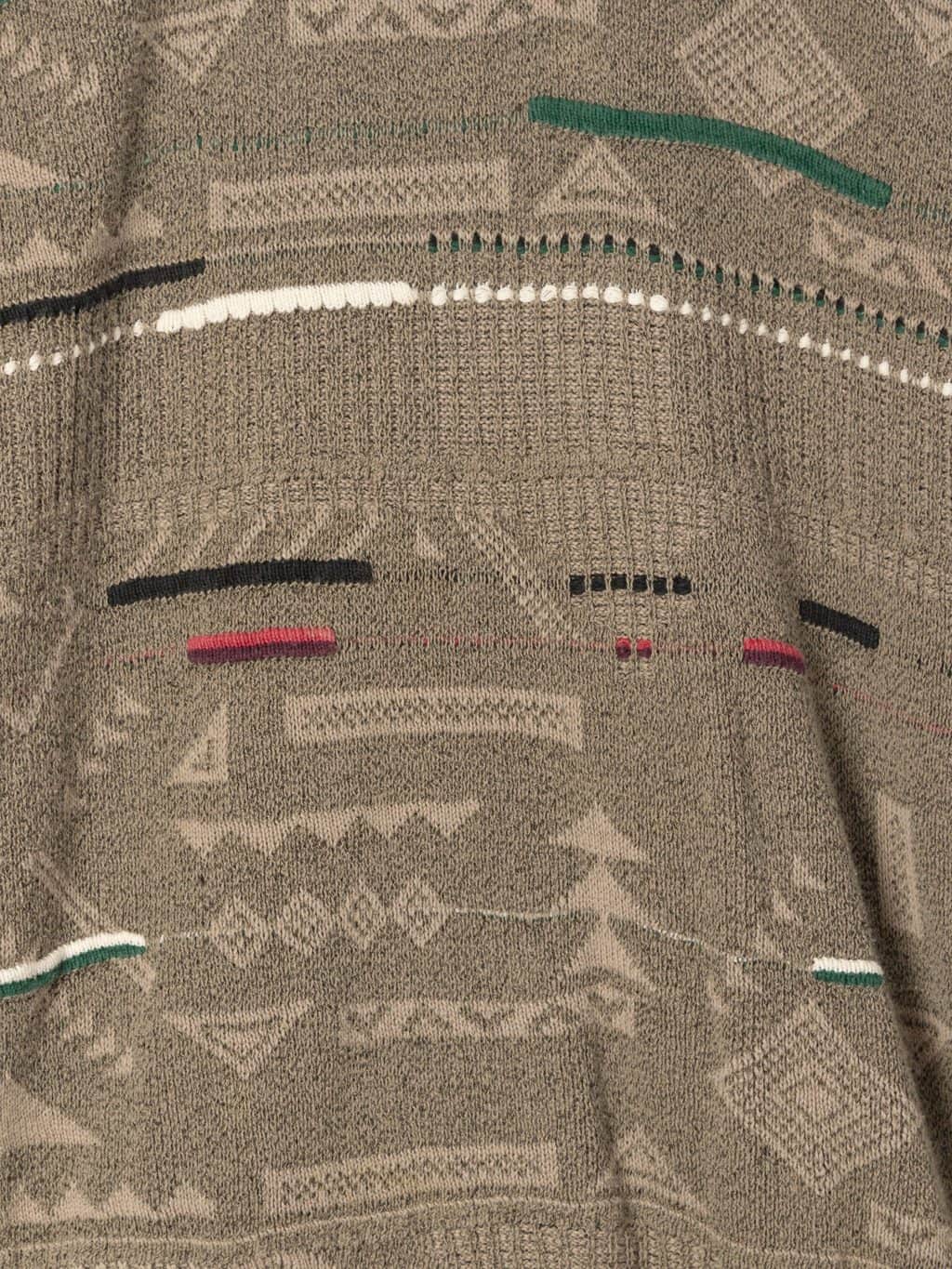 90s Vintage London Fog crewneck oversized jumper in grey with abstract design. Made in USA - XL / 2XL - Image 2