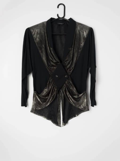 Womens 1980s vintage Rimini semi sheer blazer style blouse with shoulder pads  - Medium / Large