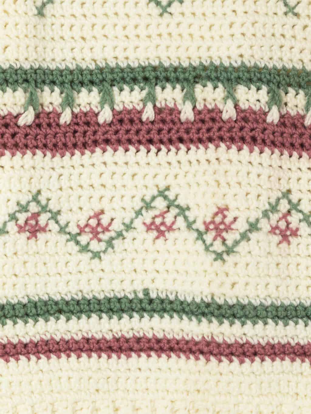 Womens 70s vintage chunky knitted handmade jumper with abstract pattern and mock neck - Medium - Image 2